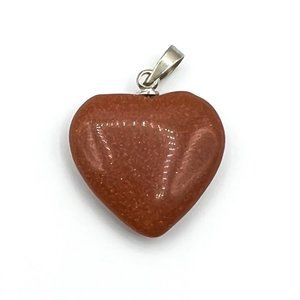 Heart Shaped Stone Pendant 1"